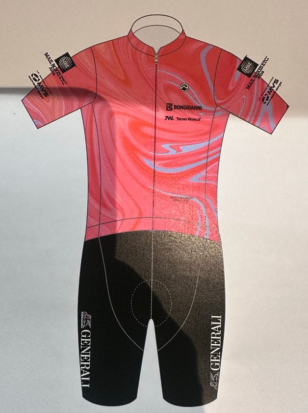 Desenho técnico 2D da estampa do kit de ciclismo